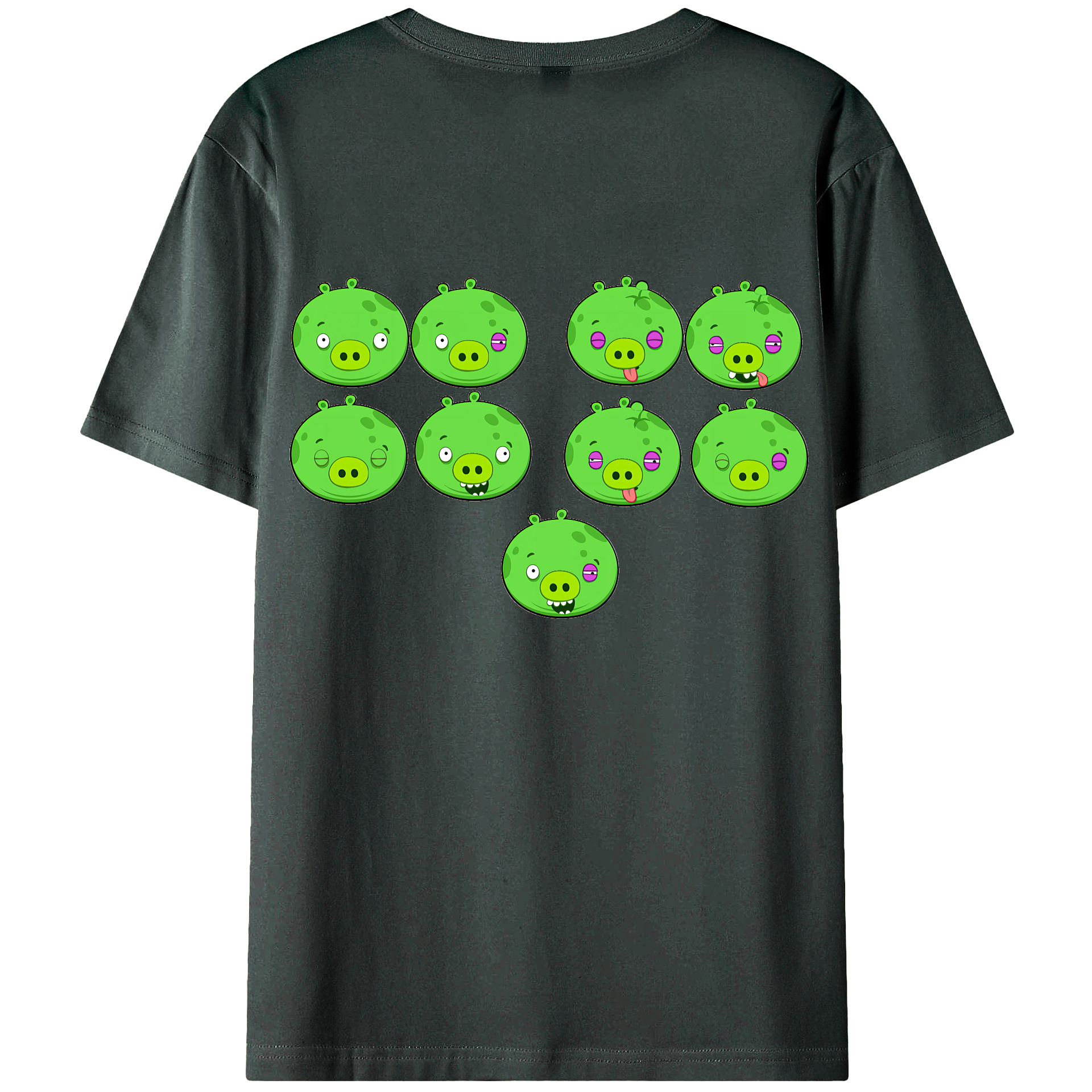 （画像用） Angry Birds アングリーバード 綿100％ メンズ半袖Tシャツ（バックプリント） 通気性